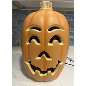 Vintage 18" Blow Mold Halloween Light Up Pumpkin Jack O Lantern Decor Works EUC!